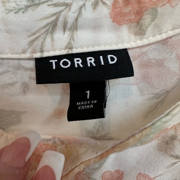 Torrid Pastel Rose Floral Babydoll Mini Challis Sleeveless Sundress Plus Size 1X - Picture 12 of 16
